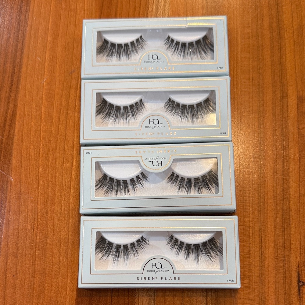 Four sets of House of Lash fake eyelashes - style Siren Flare